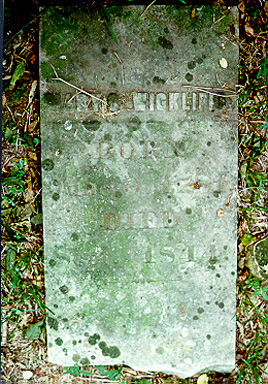 At an angle behind the 
headstone 
of Robert Wickliffe is his second wife's grave (in the second row), and neither her Todd nor Russell 
relations are displayed by her loving second husband who dubs her simply 'Mary O. Wickliffe' on her 
tombstone.